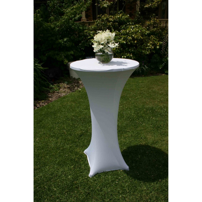 White Lycra Fitted Bar Table Covers
