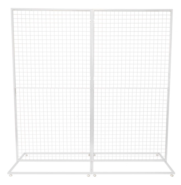 White Rectangle Mesh Stand