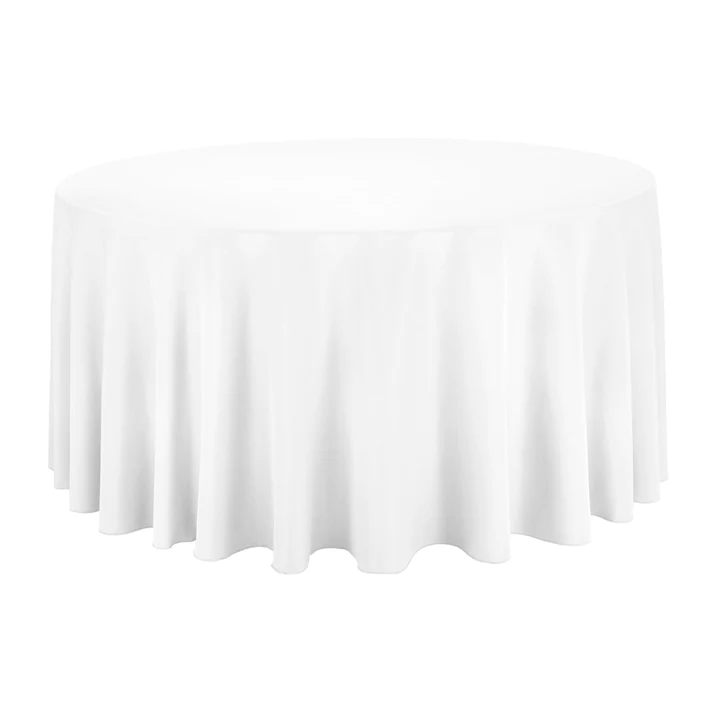 White Floor Length Table Cloths (Round)