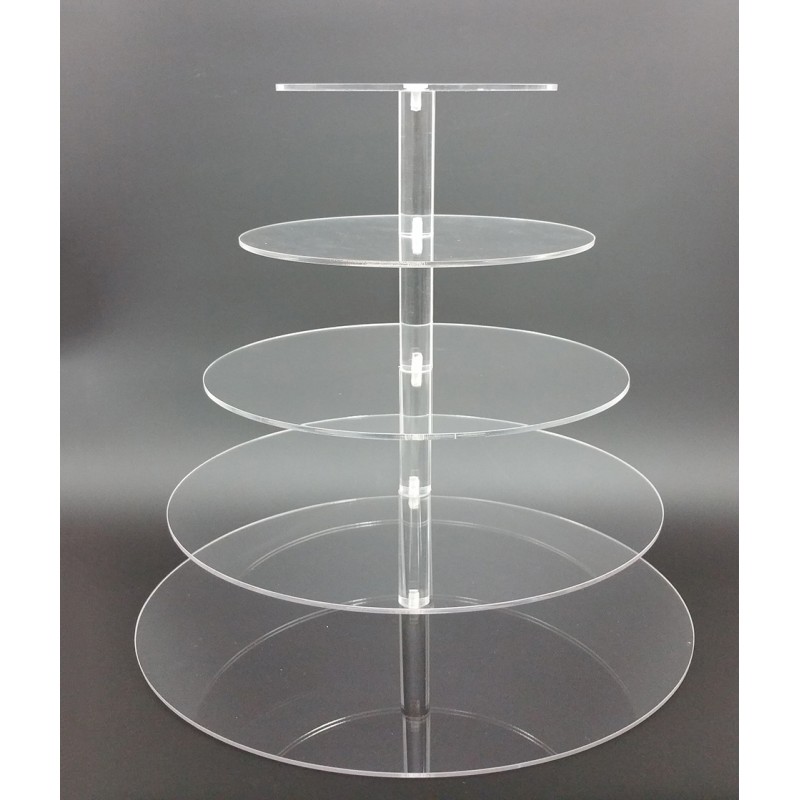 5-Tier Clear Acrylic Cupcake & Cake Stand