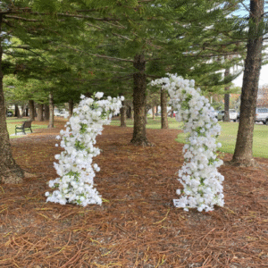 Faux Florals - White Floral Horns